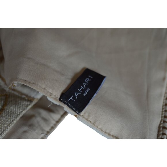 Tahari Home Beige Tan Metallic Pumpkin Fall Table Runner Country Farmhouse - Picture 4 of 5